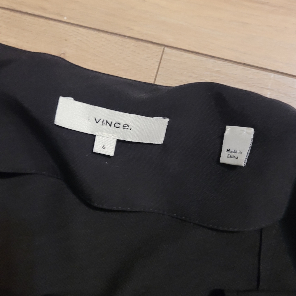 Vince Black Skirt 6 Side Wrap Skirt Asymmetrical Silver Button - Picture 3 of 4